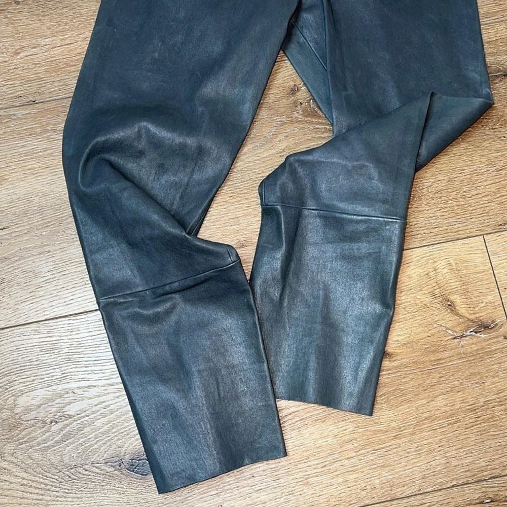 Sylvie Schimmel Gray Lamb Leather Leggings Size 38/6